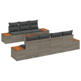 Set de Sofás de Jardín de 8 Piezas con Cojines