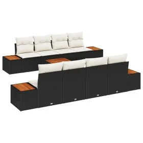 Conjunto de sofá de jardín de 9 piezas con