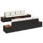 Conjunto de sofá de jardín de 9 piezas con cojines Negro Poliratán Acacia | Foro24.es | Tu tienda online para hogar, jardín y más Foro24.es