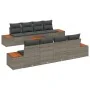Juego de Sofá de Jardín de 9 Piezas con Cojines Gris Ratán Poliéster Acacia | Foro24.es | Tu tienda online para hogar, jardín y más Foro24.es