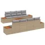 Juego de Sofá de Jardín de 9 Piezas con Cojines Beige Poliratán Acacia | Foro24.es | Tu tienda online para hogar, jardín y más Foro24.es
