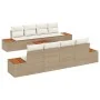 Juego de Sofás de Jardín de 9 Piezas con Cojines Beige Poliratán Acacia | Foro24.es | Tu tienda online para hogar, jardín y más Foro24.es