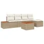 Juego de Sofá de Jardín de 6 Piezas con Cojines Beige Ratán Poliratán Acacia | Foro24.es | Tu tienda online para hogar, jardín y más Foro24.es
