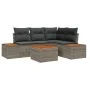 Juego de Sofás de Jardín de 5 Piezas con Cojines Gris Poliratán Acacia by , Outdoor sofas - Ref: Foro24-3348080, Price: 369,2...