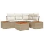 Set de Sofá de Jardín de 5 Piezas con Cojines Beige Poliratán Acacia | Foro24.es | Tu tienda online para hogar, jardín y más Foro24.es