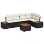 Conjunto de sofá de jardín de 6 piezas con cojines negro poliratán acacia | Foro24.es | Tu tienda online para hogar, jardín y más Foro24.es