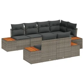 Conjunto de sofá de 7 piezas con cojines gris