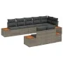 Conjunto de Sofás de Jardín de 8 Piezas con Cojines Ratán Gris Acacia | Foro24.es | Tu tienda online para hogar, jardín y más Foro24.es