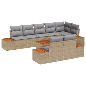 Conjunto de sofá de jardín de 9 piezas con