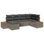 Juego de Sofás de Jardín de 6 Piezas con Cojines Gris Poliratán Acacia by , Outdoor sofas - Ref: Foro24-3348120, Price: 416,3...