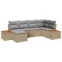 Conjunto de Sofá de Jardín de 6 Piezas con Cojines Beige Ratán Sintético Acacia | Foro24.es | Tu tienda online para hogar, jardín y más Foro24.es