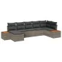 Juego de Sofá de 7 Piezas con Cojines Gris Poliratán Acacia de , Sofás de exterior - Ref: Foro24-3348130, Precio: 469,75 €, D...