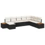 Conjunto de Sofá de Jardín de 8 Piezas con Cojines Negro Poliratán Acacia | Foro24.es | Tu tienda online para hogar, jardín y más Foro24.es