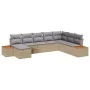 Set de Sofá de Jardín de 8 Piezas con Cojines Beige Ratán Poliéster Acacia | Foro24.es | Tu tienda online para hogar, jardín y más Foro24.es