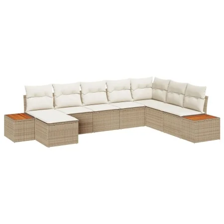 Set de Sofá de Jardín de 8 Piezas con Cojines Beige de Ratán Poliéster | Foro24.es | Tu tienda online para hogar, jardín y más Foro24.es