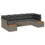 Conjunto de Sofá de Jardín de 7 Piezas con Cojines Gris Ratán Acacia by , Outdoor sofas - Ref: Foro24-3348160, Price: 503,37 ...