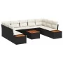 Conjunto de Sofás de Jardín de 10 Piezas con Cojines Negro Poliratán Acacia | Foro24.es | Tu tienda online para hogar, jardín y más Foro24.es