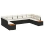 Conjunto de Sofá de Jardín de 10 Piezas con Cojines Negro Poliratán Acacia | Foro24.es | Tu tienda online para hogar, jardín y más Foro24.es