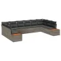Set de Sofás de Jardín de 10 Piezas con Cojines Gris Ratán de Poliéster by , Outdoor sofas - Ref: Foro24-3348175, Price: 647,...