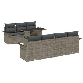 Conjunto de Sofá de Jardín de 8 Piezas con Cojines Gris Ratán Poliéster von , Outdoor-Sofas - Ref: Foro24-3348225, Preis: 577...