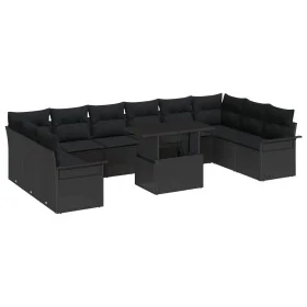 Set de Sofá de Jardín de 11 Piezas con Cojines