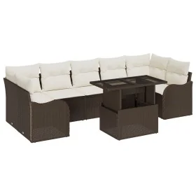 Set de sofá de jardín de 8 piezas con cojines