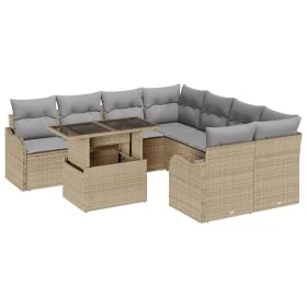 Set de Sofás de Jardín de 9 Piezas con Cojines