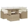 Juego de Sofá de Jardín de 5 Piezas con Cojines Beige Poliratán, Sofá de Jardín de 2 Plazas con Cojines Beige Poliratán von ,...