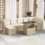 Conjunto de Sofás para Jardín de 8 Piezas con Cojines Beige Poliratán, Sofá de Jardín de 2 Plazas con Cojines Beige Poliratán | Foro24.es | Tu tienda online para hogar, jardín y más Foro24.es