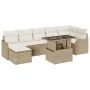 Conjunto de Sofás para Jardín de 8 Piezas con Cojines Beige Poliratán, Sofá de Jardín de 2 Plazas con Cojines Beige Poliratán | Foro24.es | Tu tienda online para hogar, jardín y más Foro24.es
