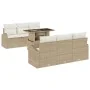 Juego de Sofás de Jardín de 7 Piezas con Cojines Beige Rattan Poli | Foro24.es | Tu tienda online para hogar, jardín y más Foro24.es