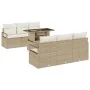 Conjunto de Sofá de Jardín de 7 Piezas con Cojines Beige de Poliratán, Sofá de Jardín de 2 Plazas con Cojines Beige de Poliratán | Foro24.es | Tu tienda online para hogar, jardín y más Foro24.es