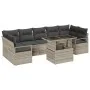 Conjunto de Sofá de Jardín de 8 piezas con cojines Gris Claro Poliratán, Sofá de Jardín de 2 plazas con cojines Gris Poliratán | Foro24.es | Tu tienda online para hogar, jardín y más Foro24.es