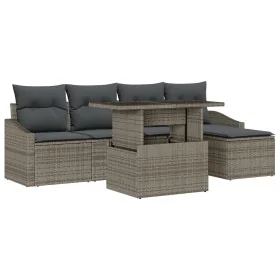 Set de 6 piezas de sofá de jardín con cojines