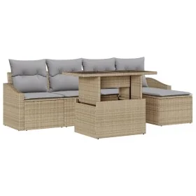 Conjunto de sofá de jardín de 6 piezas con