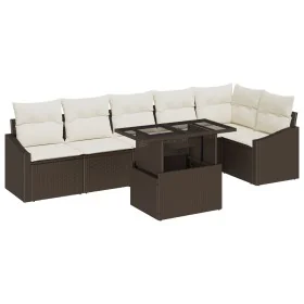 Set de sofá de jardín de 7 piezas con cojines