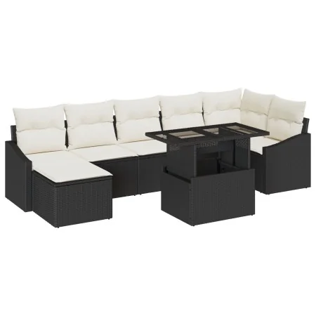 Set de Sofás de Jardín de 8 Piezas con Cojines de Ratán Sintético Negro | Foro24.es | Tu tienda online para hogar, jardín y más Foro24.es