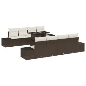 Conjunto de sofá de jardín de 9 piezas con