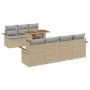 Juego de sofá de jardín de 8 piezas con cojines Beige Ratán sintético Acacia | Foro24.es | Tu tienda online para hogar, jardín y más Foro24.es
