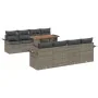 Juego de Sofá de Jardín de 9 Piezas con Cojines Gris Ratán Polimérico Acacia by , Outdoor sofas - Ref: Foro24-3349306, Price:...