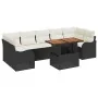 Conjunto de Sofá de Jardín de 8 piezas Negro Poliratán Acacia , Sofá de Jardín de 2 Asientos Negro Poliratán | Foro24.es | Tu tienda online para hogar, jardín y más Foro24.es