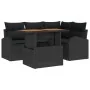 Conjunto de Comedor de Jardín de 5 Piezas con Cojines Negro Poliratán Acacia | Foro24.es | Tu tienda online para hogar, jardín y más Foro24.es