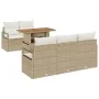 Juego de sofá de jardín de 6 piezas con cojines Beige Poliratán Acacia, Sofá de jardín de 2 plazas con cojines Beige Poliratán | Foro24.es | Tu tienda online para hogar, jardín y más Foro24.es