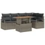 Conjunto de Sofá de Jardín de 6 Piezas con Cojines Gris Poliratán Acacia, Sofá de Jardín de 2 Plazas con Cojines Gris Poliratán | Foro24.es | Tu tienda online para hogar, jardín y más Foro24.es