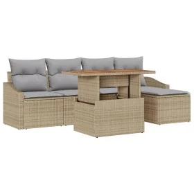 Set de 6 Piezas de Comedor de Jardín con Cojines