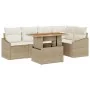 Conjunto de Comedor de Jardín de 6 Piezas con Cojines Beige de Ratán by , Outdoor sofas - Ref: Foro24-3349840, Price: 445,22 ...