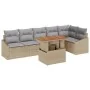 Conjunto de Comedor de Jardín de 7 Piezas con Cojines Beige de Poliratán y Acacia | Foro24.es | Tu tienda online para hogar, jardín y más Foro24.es