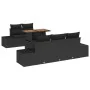 Set de Comedor de Jardín de 6 Piezas con Cojines en Ratán Sintético Negro y Acacia von , Outdoor-Sofas - Ref: Foro24-3349904,...