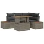Conjunto de Comedor Jardín de 5 Piezas con Cojines Gris Ratán de Poliéster Acacia by , Outdoor sofas - Ref: Foro24-3350066, P...