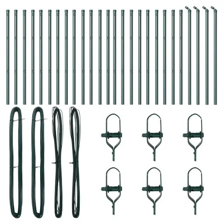 Pilares para vallas 26 pcs Verde Ø32 mm 120 cm Acero Galvanizado | Foro24.es | Tu tienda online para hogar, jardín y más Foro24.es